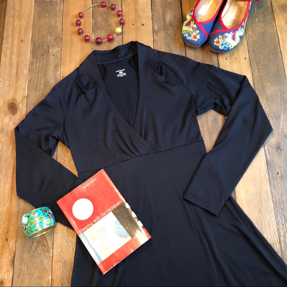 Patagonia comfy black midi dress